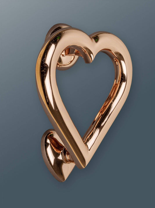 Brass Love Heart Door Knocker - Rose Gold Finish - Brass bee