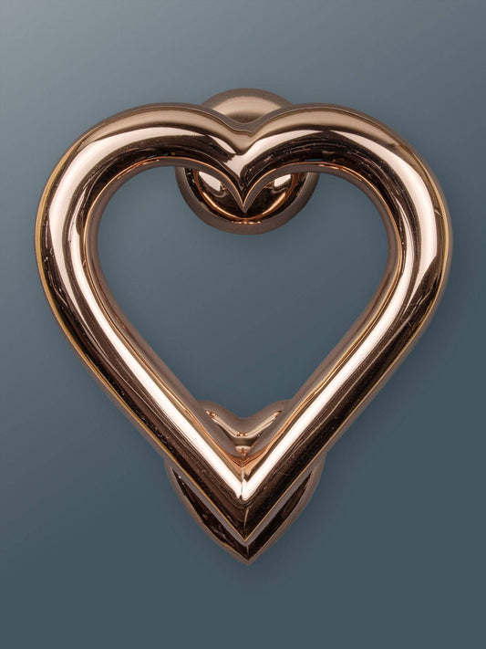 Brass Love Heart Door Knocker - Rose Gold Finish - Brass bee