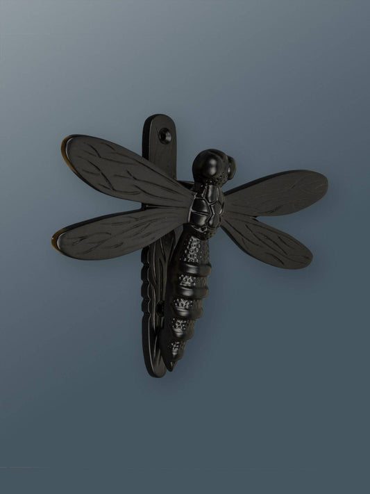 Brass Dragonfly Door Knocker - Black Finish - Brass bee