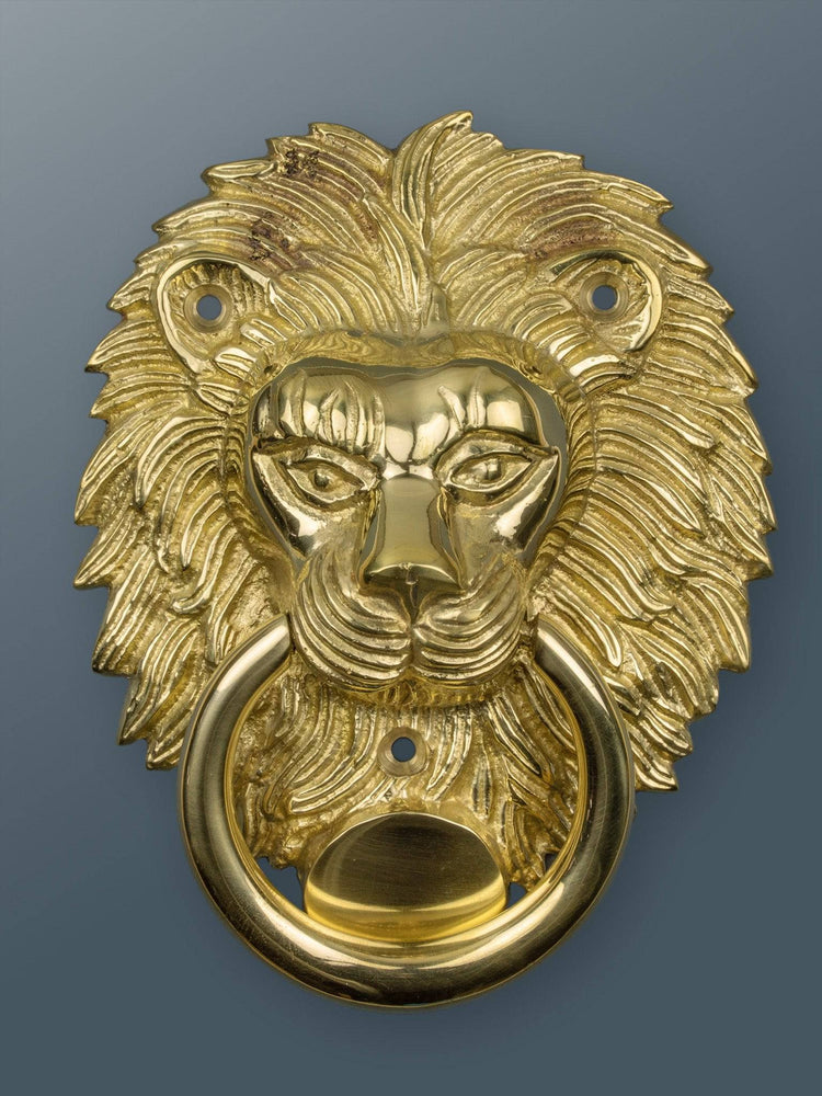 Brass Lion Door Knocker - Brass Finish - Brass bee