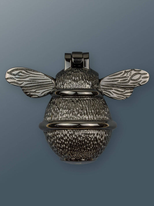 Brass Bumble Bee Door Knocker - Black Nickel Finish - Brass bee
