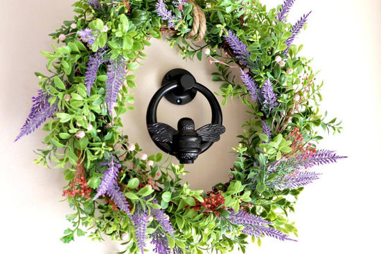 Brass Bumble Bee Ring Door Knocker - Black Finish - Brass bee