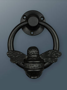 Brass Bumble Bee Ring Door Knocker - Black Finish - Brass bee