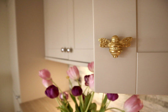 Brass Bee Drawer Cabinet Knob - Brass Finish - Brass bee