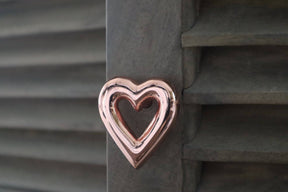 Brass Heart Drawer Cabinet Knob - Rose Gold Finish - Brass bee