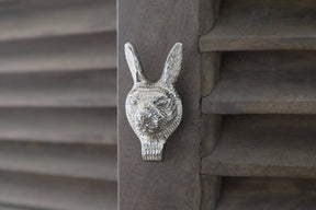 Brass Hare Drawer Cabinet Knob - Nickel Finish - Brass bee