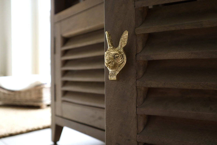 Brass Hare Drawer Cabinet Knob - Brass Finish - Brass bee