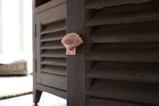 Brass Shell Drawer Cabinet Knob - Rose Gold Finish - Brass bee