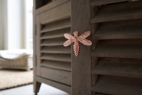 Brass Dragonfly Drawer Knob - Rose Gold Finish - Brass bee