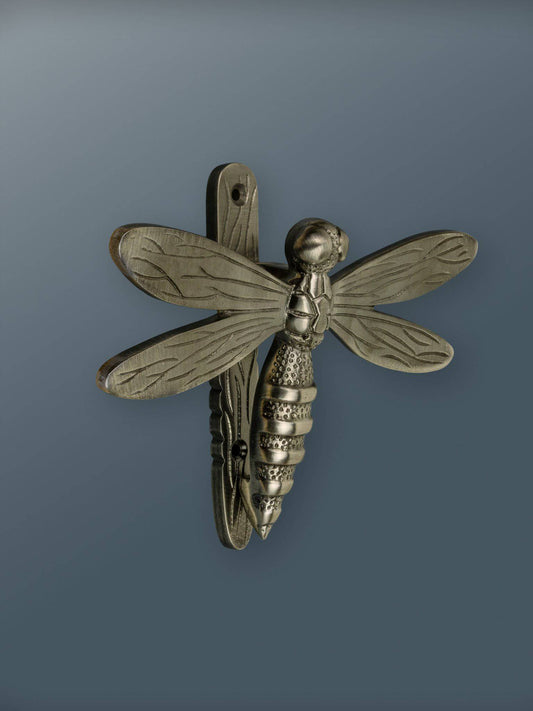 Brass Dragonfly Door Knocker - Pewter Finish - Brass bee