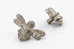 Brass Bee Drawer Cabinet Knob - Pewter Finish - Brass bee