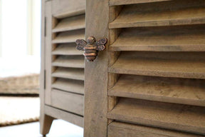 Brass Bee Drawer Cabinet Knob - Antique Copper Finish - Brass bee
