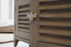Brass Bee Drawer Cabinet Knob - Satin Finish - Brass bee