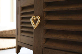 Brass Heart Drawer Cabinet Knob - Brass Finish - Brass bee