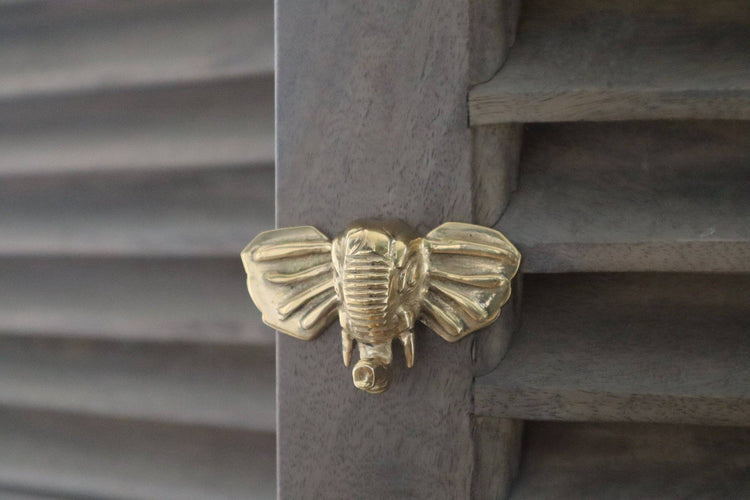 Brass Elephant Drawer Cabinet Knob - Brass Finish - Brass bee