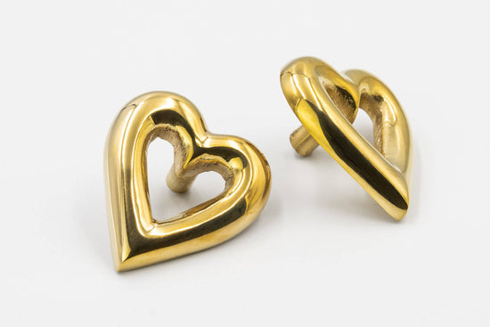 Brass Heart Drawer Cabinet Knob - Brass Finish - Brass bee