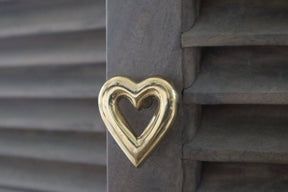 Brass Heart Drawer Cabinet Knob - Brass Finish - Brass bee