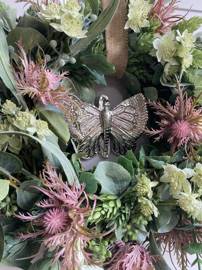 Brass Butterfly Door Knocker - Nickel Finish - Brass bee