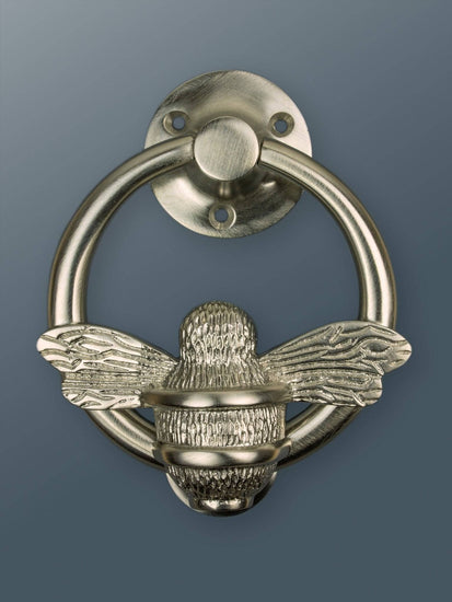 Brass Bumble Bee Ring Door Knocker - Satin Finish - Brass bee