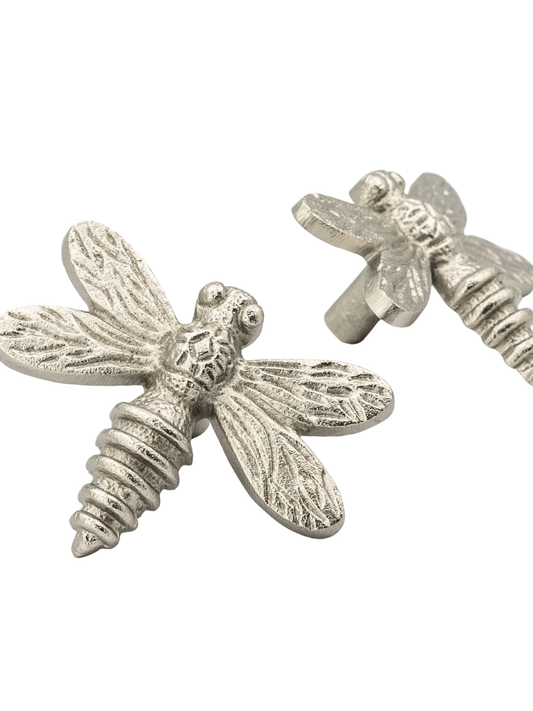 Brass Dragonfly Drawer Knob - Satin Finish - Brass bee