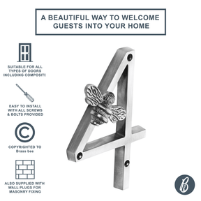 Brass bee Premium House Numbers with Bee in Pewter Finish 0-9 - Brass bee