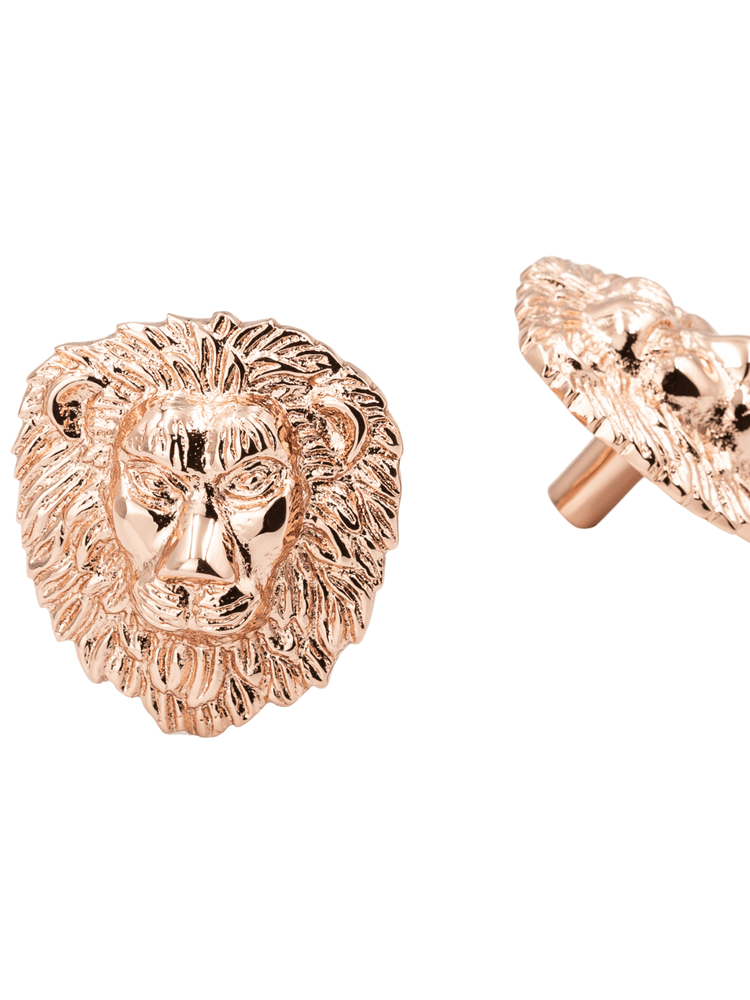 Brass Lion Drawer Cabinet Knob - Rose Gold Finish - Brass bee