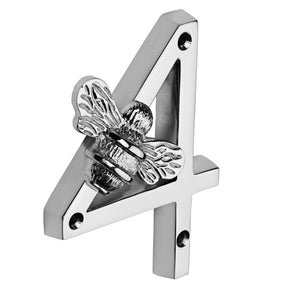 Brass bee Premium House Numbers with Bee in Nickel Finish 0-9 - 4 Inch Pre-order (1-2 weeks) - Brass bee