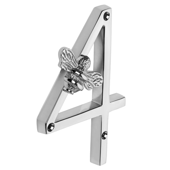 Brass bee Premium House Numbers with Bee in Nickel Finish 0-9 - Brass bee