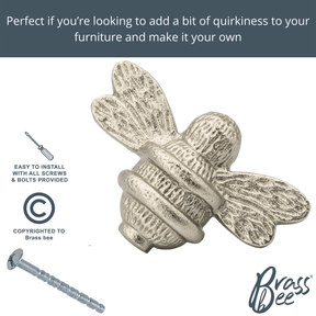 Brass Bee Drawer Cabinet Knob - Satin Finish - Brass bee
