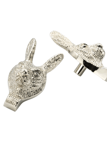 Brass Hare Drawer Cabinet Knob - Nickel Finish - Brass bee