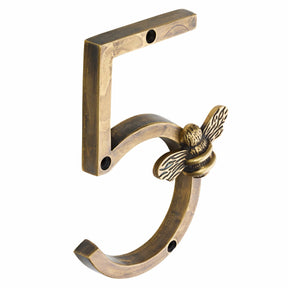 Brass bee Premium House Numbers with Bee in antique brass Finish 0-9 - Brass bee