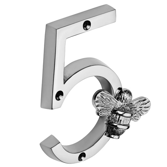Brass bee Premium House Numbers with Bee in Nickel Finish 0-9 - 4 Inch Pre-order (1-2 weeks) - Brass bee