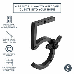 Brass bee Premium House Numbers with Bee in Black Finish 0-9 - Brass bee