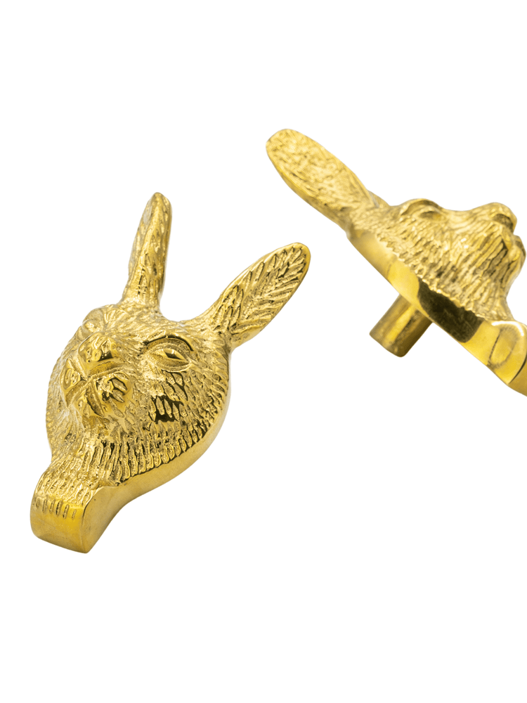 Brass Hare Drawer Cabinet Knob - Brass Finish - Brass bee