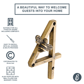 Brass bee Premium House Numbers with Bee in Heritage Finish 0-9 - Brass bee