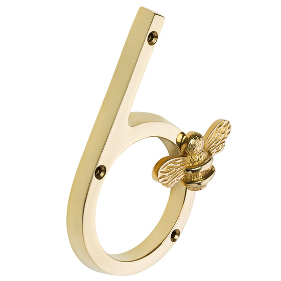 Brass bee Premium House Numbers with Bee in Brass Finish 0-9 - Brass bee
