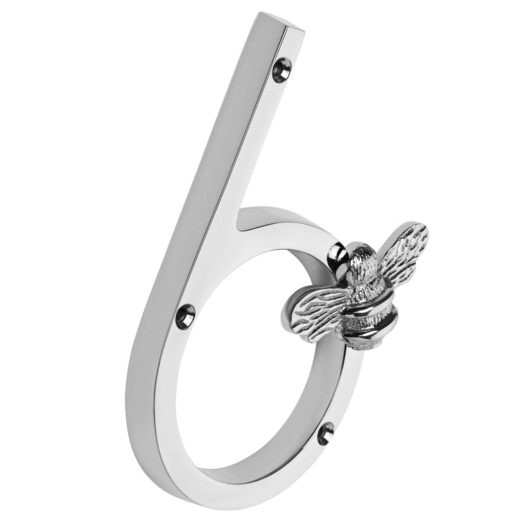 Brass bee Premium House Numbers with Bee in Nickel Finish 0-9 - Brass bee