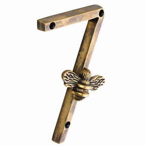 Brass bee Premium House Numbers with Bee in Heritage Finish 0-9 - Brass bee