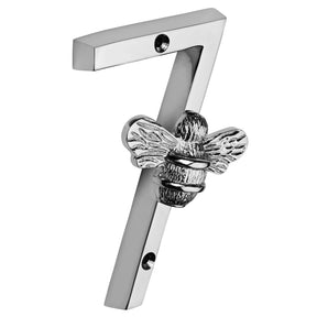 Brass bee Premium House Numbers with Bee in Nickel Finish 0-9 - 4 Inch Pre-order (1-2 weeks) - Brass bee