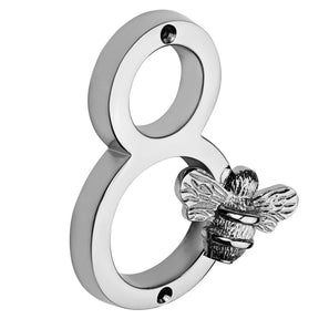 Brass bee Premium House Numbers with Bee in Nickel Finish 0-9 - 4 Inch Pre-order (1-2 weeks) - Brass bee