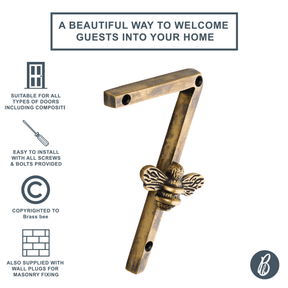 Brass bee Premium House Numbers with Bee in Heritage Finish 0-9 - Brass bee
