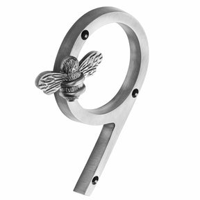 Brass bee Premium House Numbers with Bee in Pewter Finish 0-9 - Brass bee