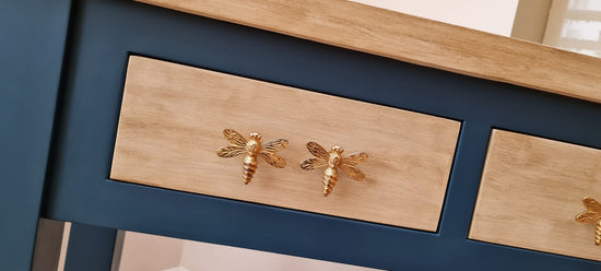 Brass Dragonfly Drawer Knob - Brass Finish - Brass bee