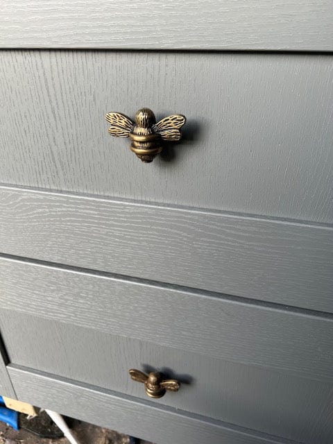Brass Bee Drawer Cabinet Knob - Antique Brass Finish - Brass bee