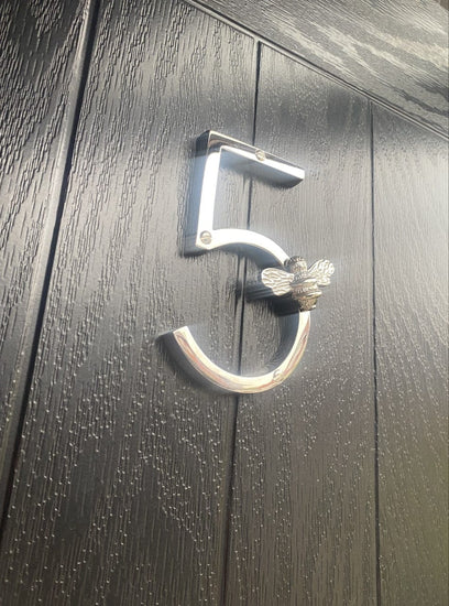 Brass bee Premium House Numbers with Bee in Nickel Finish 0-9 - Brass bee