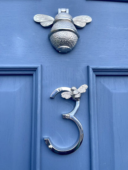Brass bee Premium House Numbers with Bee in Nickel Finish 0-9 - Brass bee
