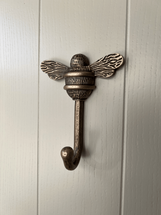 Brass bee Coat Hook - Heritage Finish - Brass bee