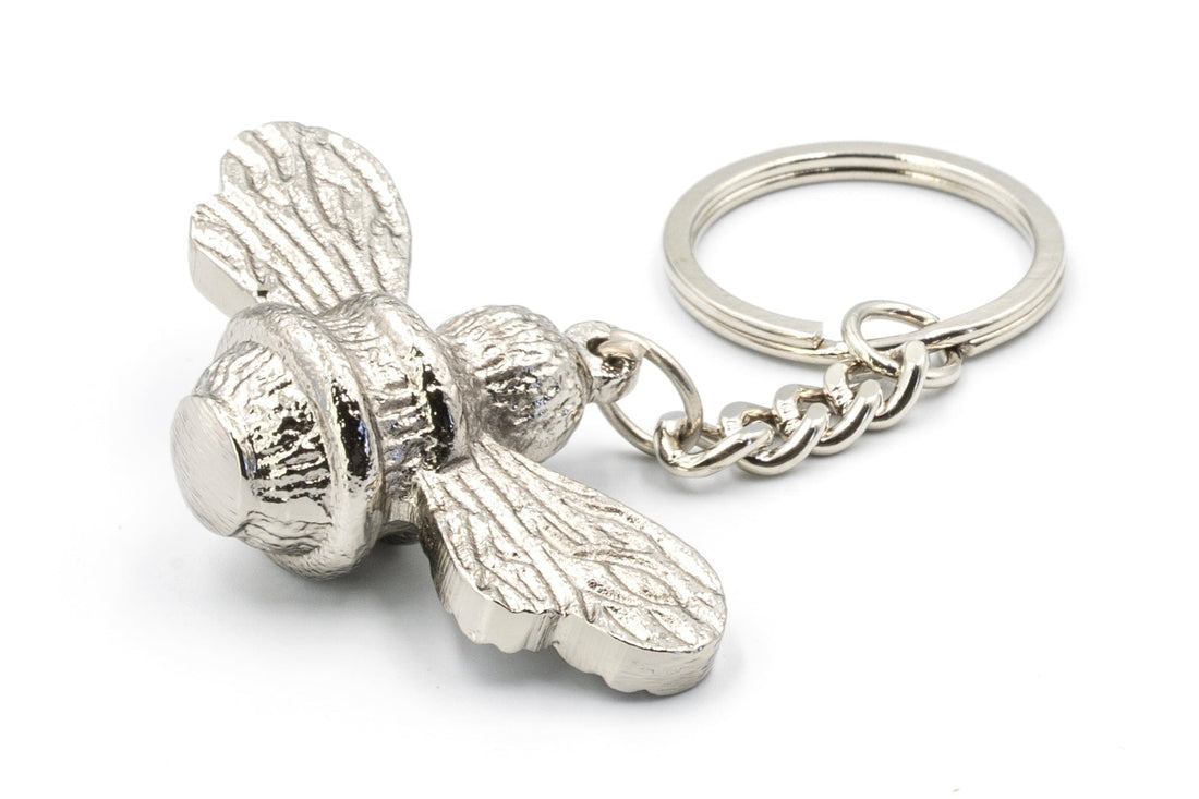 Bee Keyring Brass bee Bumblebee Keyring | Double Sided | Brass Bee
