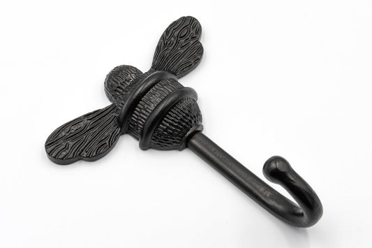 Brass bee Coat Hook - Black Finish - Brass bee