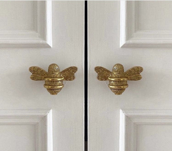 Brass Bee Drawer Cabinet Knob - Brass Finish - Brass bee